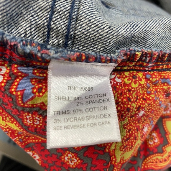 Pendleton Crop Jeans Womens 10 Cuffed Contrast Paisley Trim Preppy Retro 32x20 - Picture 12 of 14
